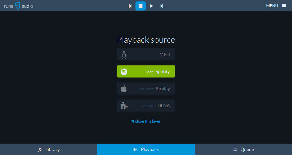 Brand new player source selection in RuneAudio 0.3-beta